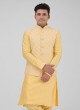 Yellow Color Art Silk Nehru Jacket